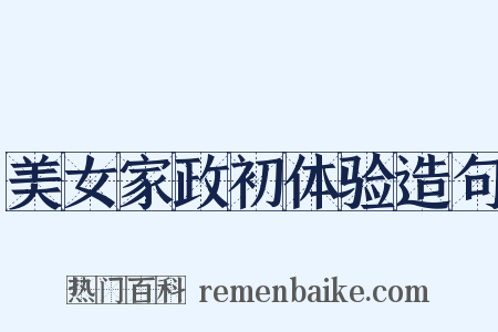 美女家政初体验造句是什么意思的图片